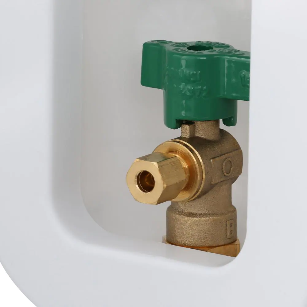 Oatey I2K 1/2 in. Brass Compatible Copper Sweat Connection Ice Maker Outlet Box with 1/4 Turn