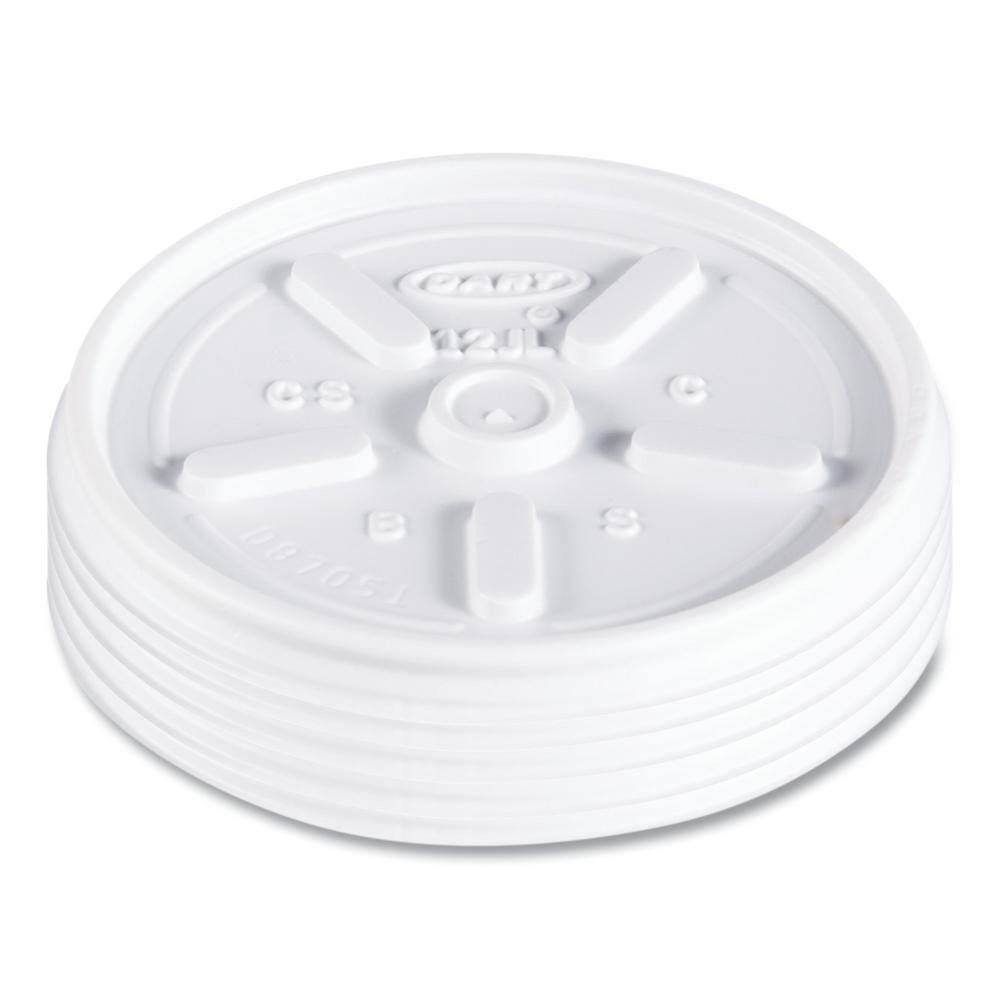 DART White 1000-Piece Vented Plastic Lids for 6 oz. to 14 oz. Foam Cups, Bowls and Containers Set