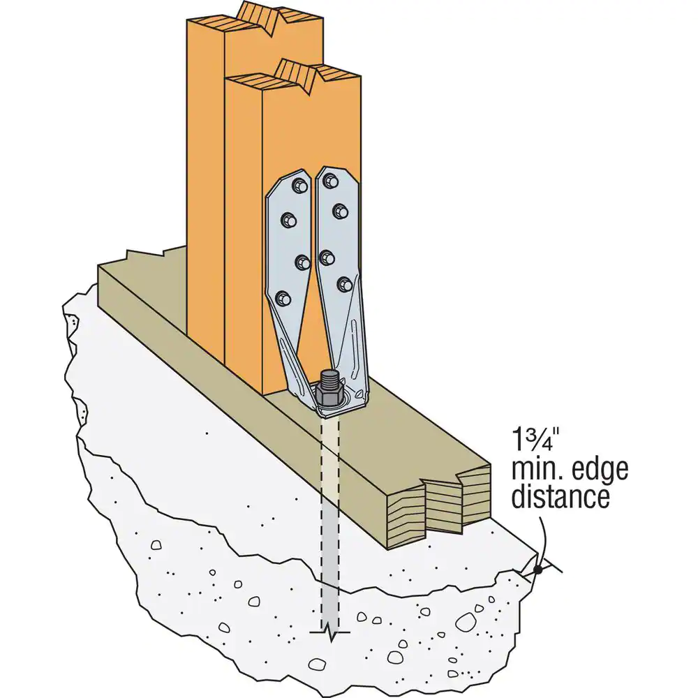Simpson Strong-Tie DTT ZMAX Galvanized Deck Tension Tie for 2x Nominal Lumber with 2-1/2 in. SDS Screws