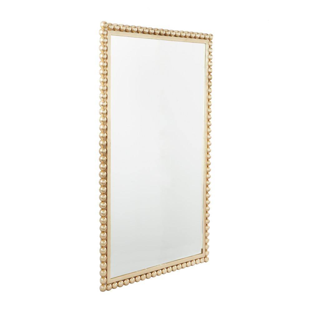 CosmoLiving by Cosmopolitan 40 in. x 24 in. Rectangle Framed Gold Wall Mirror with Beaded Detailing