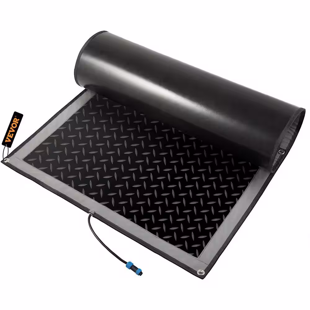 VEVOR Snow Melting Mat 30 in. x 48 in. 3 in/h Melting Speed Heated Outdoor Mats for Winter Entrances No-Slip Rubber