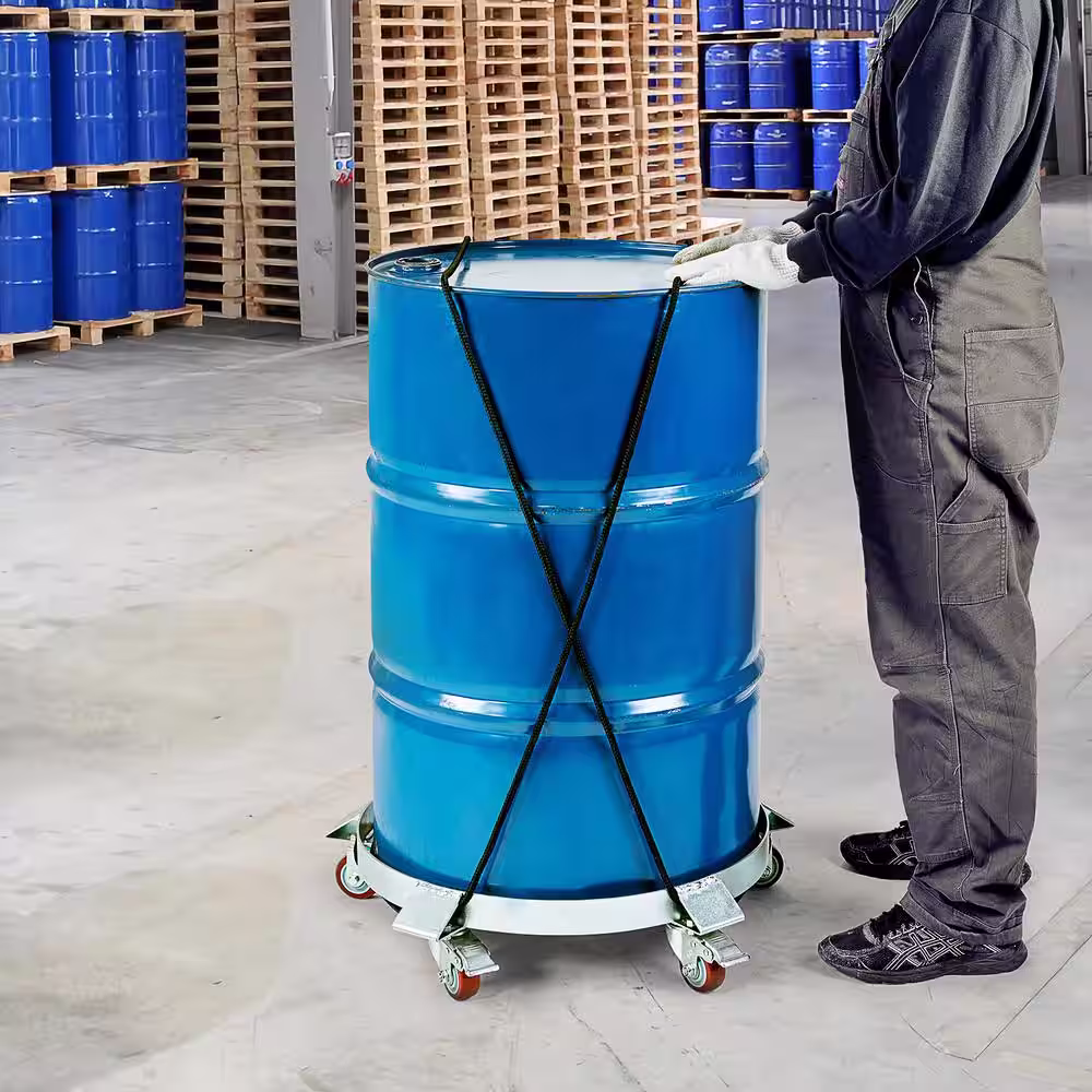 VEVOR 55 Gal. Heavy Duty Drum Dolly 1250 lbs. Cap Barrel Dolly Cart with 5 Swivel Casters Wheel, for Warehouse Drum Handling
