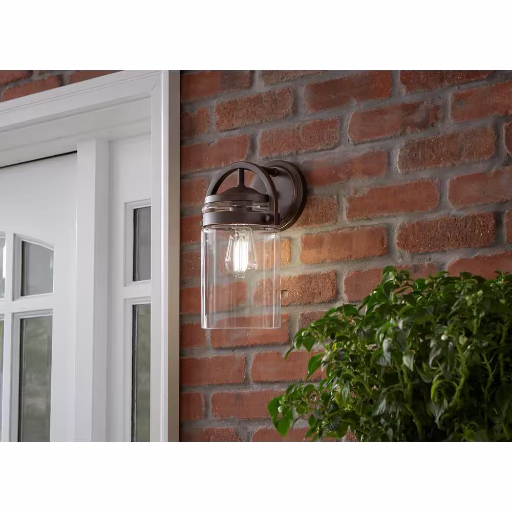 Hampton Bay Kinsley 1-Light Oil Rubbed Bronze Outdoor Wall Lantern Sconce