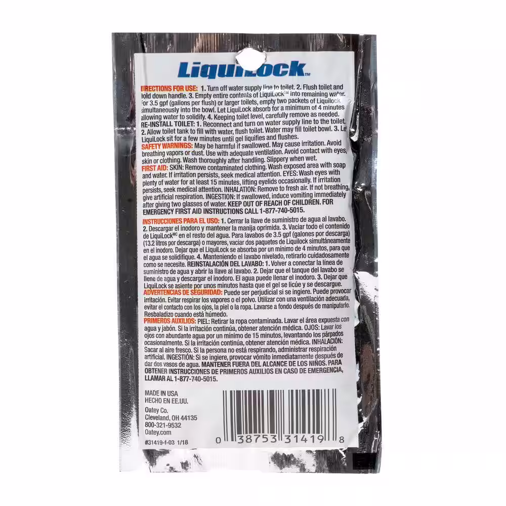 Oatey Liquilock 6 oz. Toilet Water Solidifier Gel