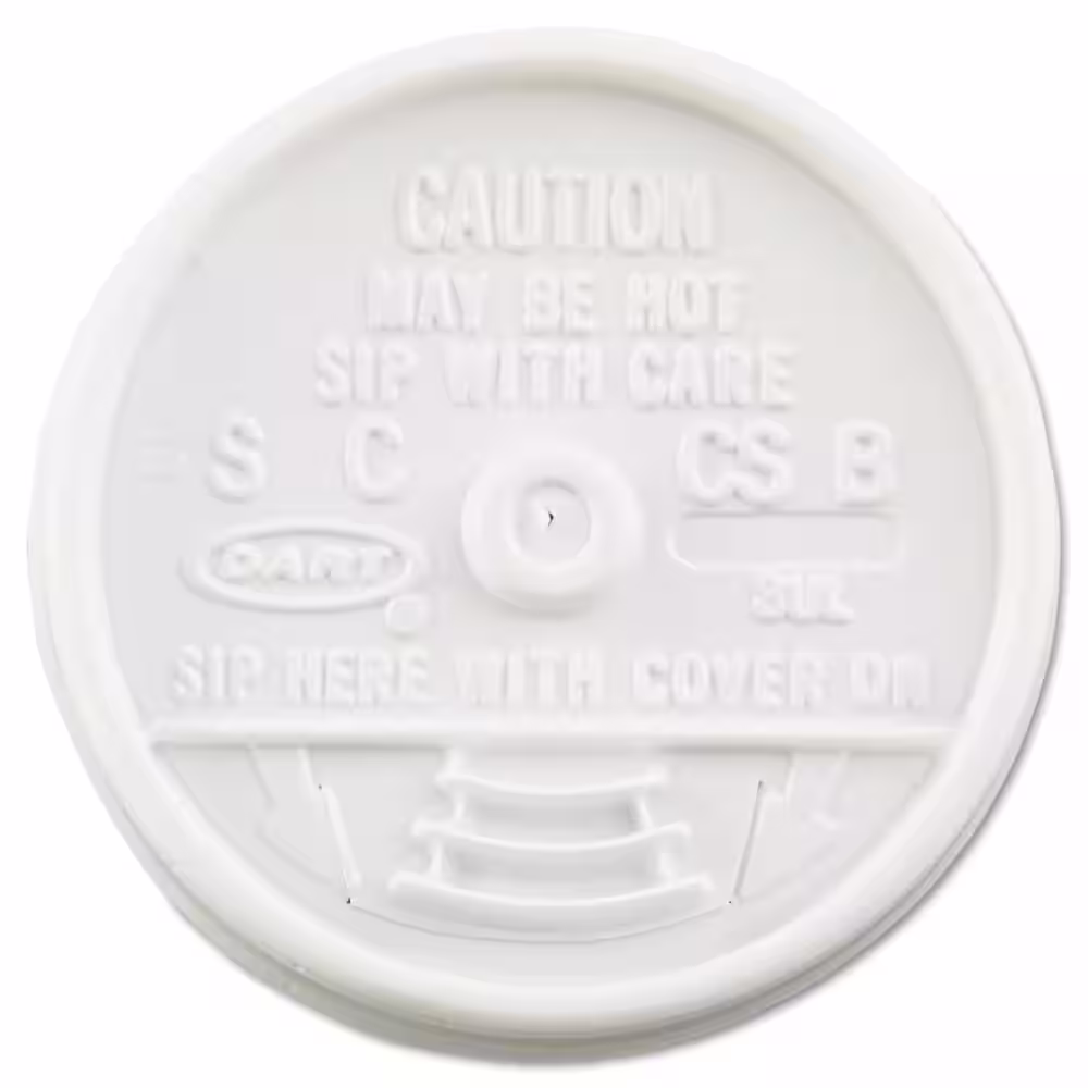 DART Sip Thru White Disposable Plastic Cup Lids, Fits 6 oz. to 10 oz. Cups (1000-Per Case)
