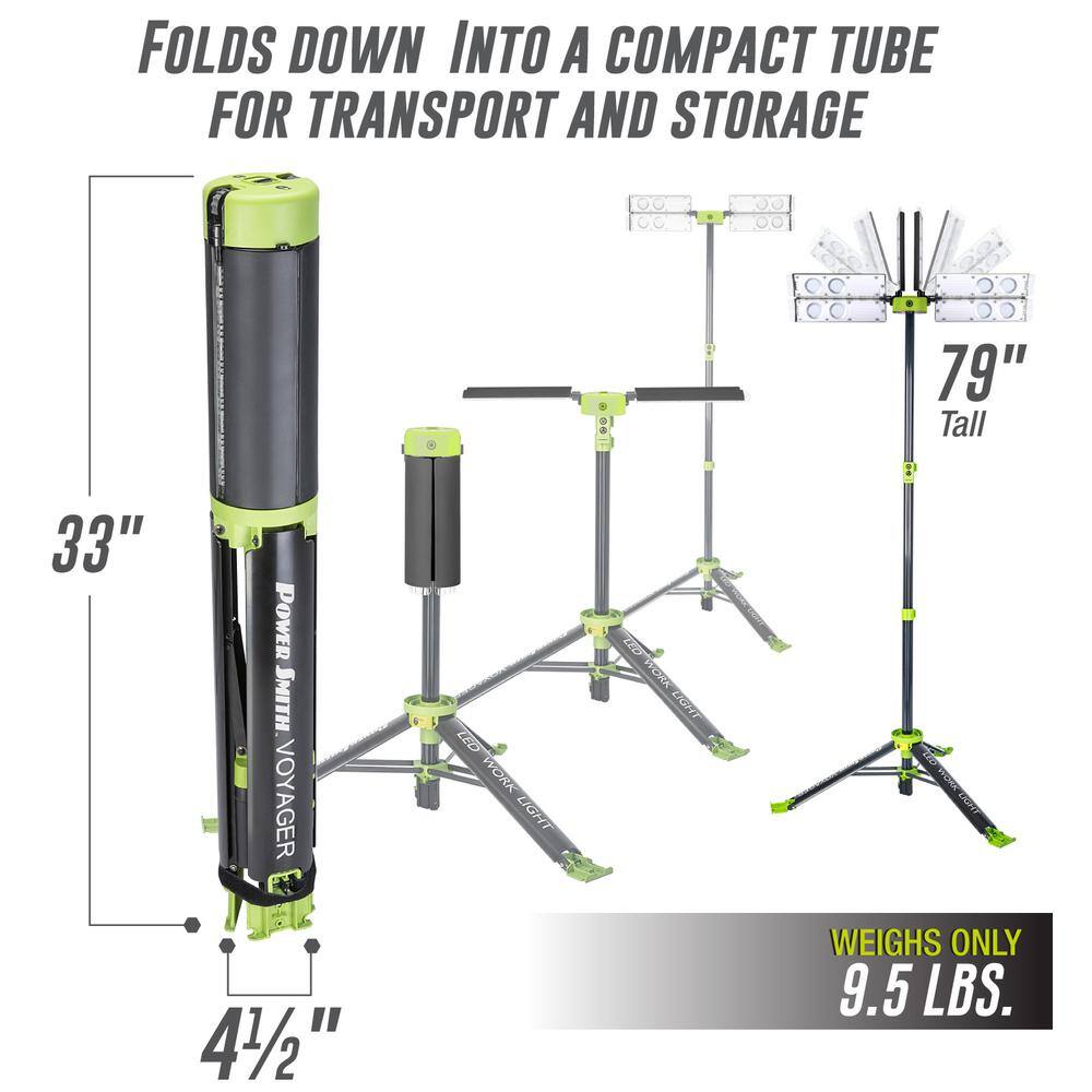 PowerSmith Voyager 8000 Lumen Collapsible LED Light with AC adaptor