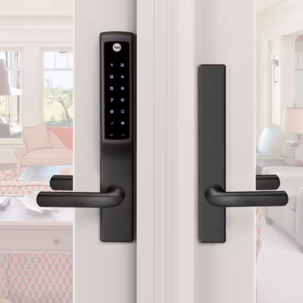 Yale Assure Lock for Andersen Patio Doors Black No Cylinder Deadbolt with Wi-Fi and Touchscreen Keypad