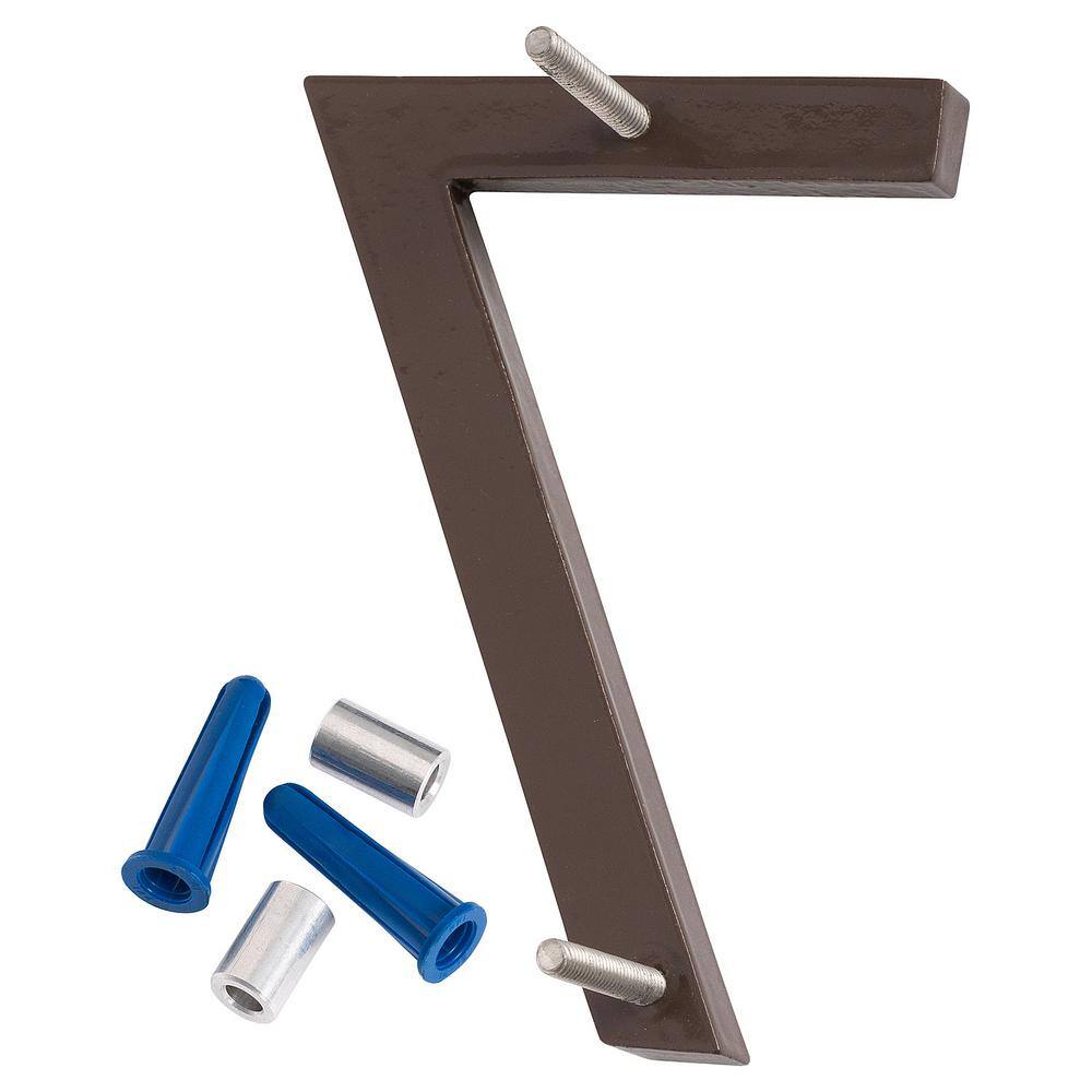 Montague Metal Products 4 in. Satin Nickel/Roman Bronze 2-Tone Aluminum Floating or Flat Modern House Number 7
