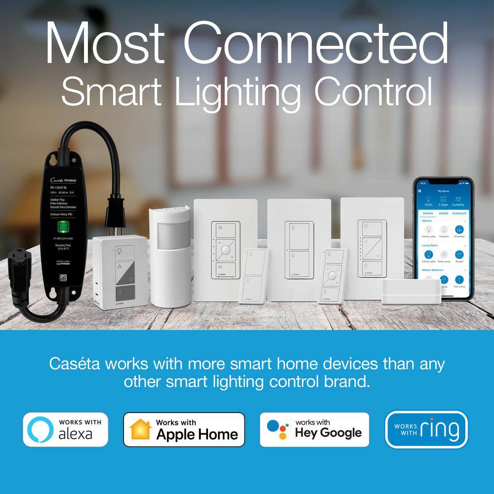 Lutron Caseta Smart Switch (2 Count) Starter Kit with Smart Hub and Pico Remote, Neutral Wire Required (P-BDG-PKG2S-HD)