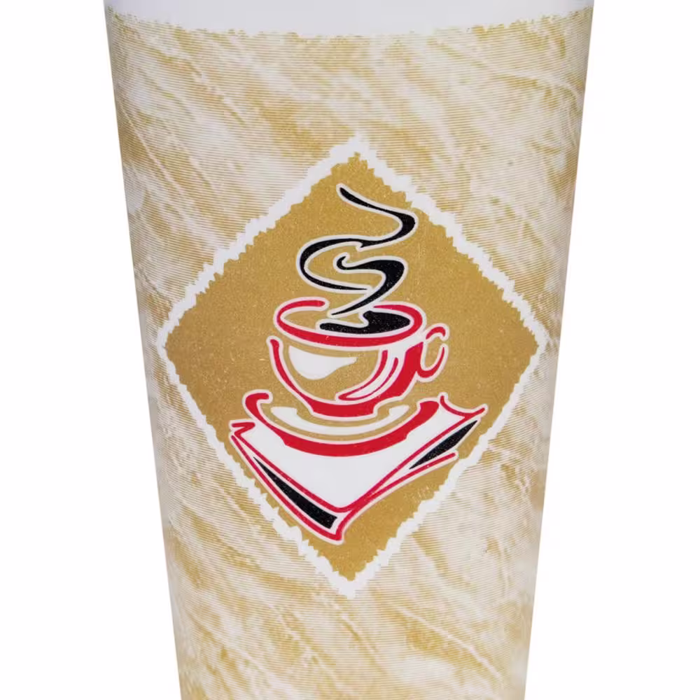 DART Cafe G 20 oz. Brown/Red/White Disposable Foam Cups Hot/Cold Drinks (500/Carton)