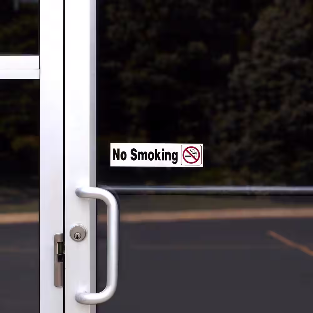 Everbilt 2 in. x 8 in. Plastic No Smoking Sign