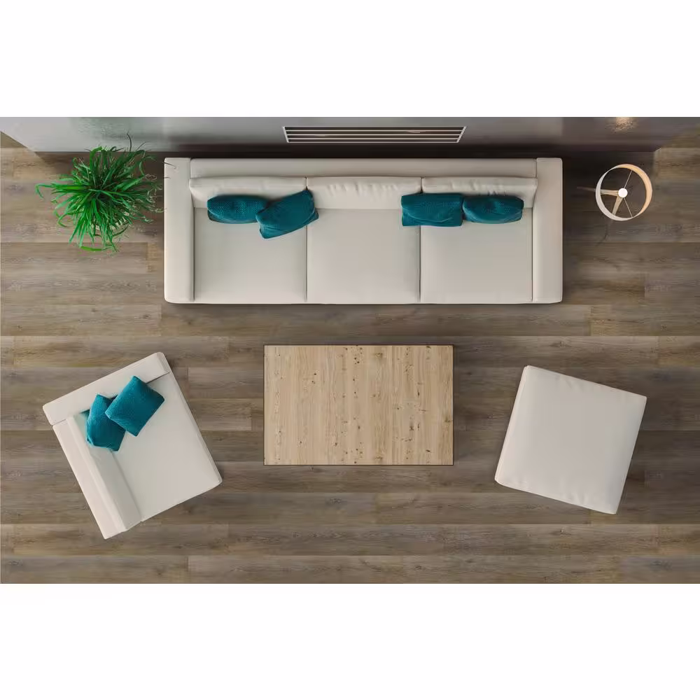 A&A Surfaces Trinity Mocha Waterproof Laminate Wood Flooring 10 mm T x 7.7 in. W x 47.87 in. L (17.96 sq. ft./case)