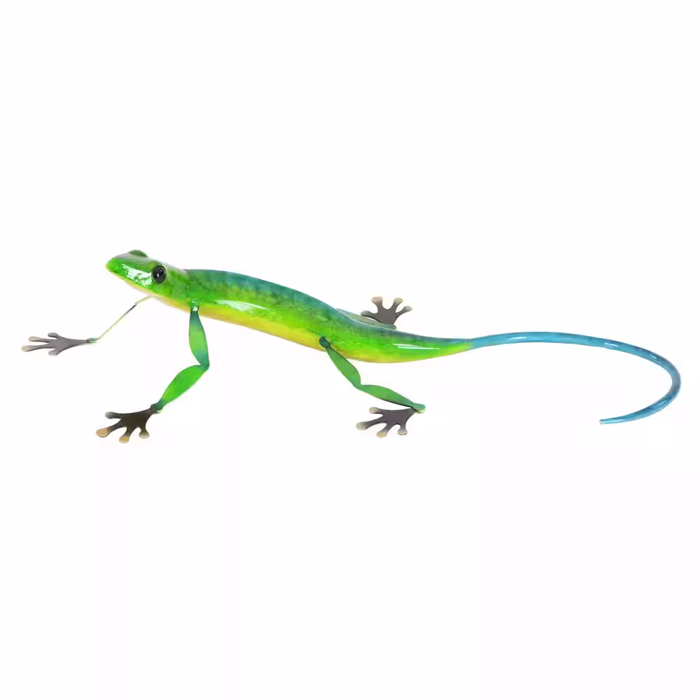 Litton Lane Multi Colored Metal Lizard Sculpture (Set of 2)