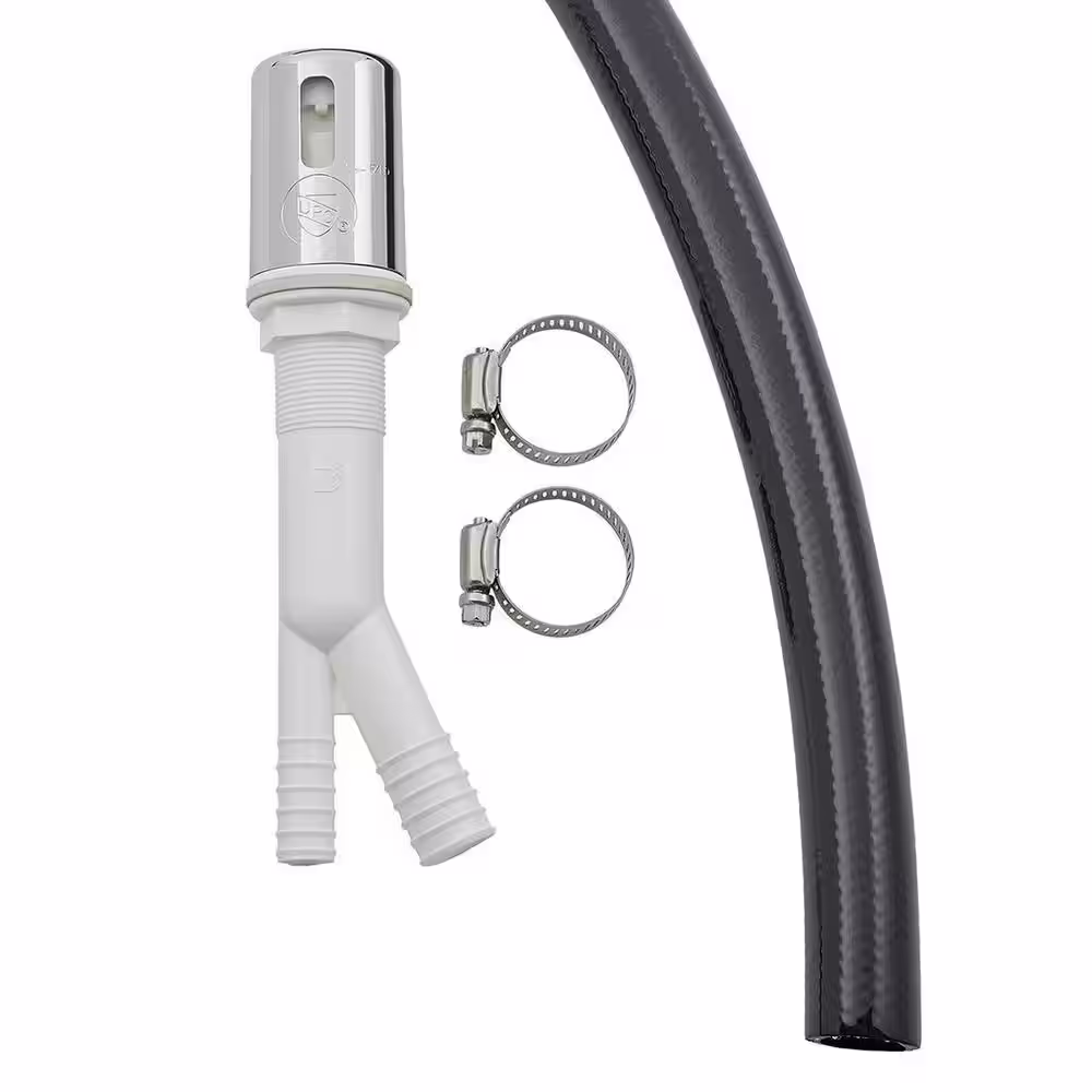 Everbilt Dishwasher Air Gap Chrome With Hose