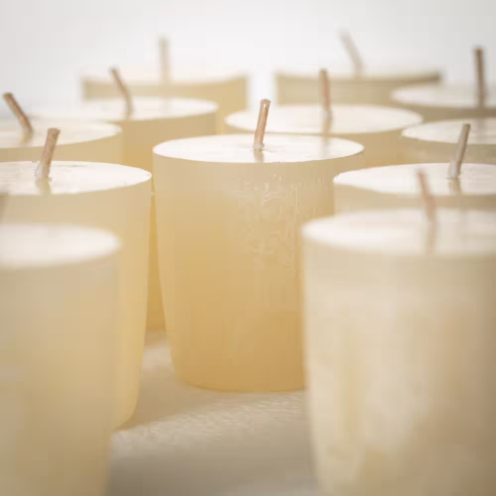Vance Kitira 2 in. Melon White Timber Votives In Bag - Set of 12