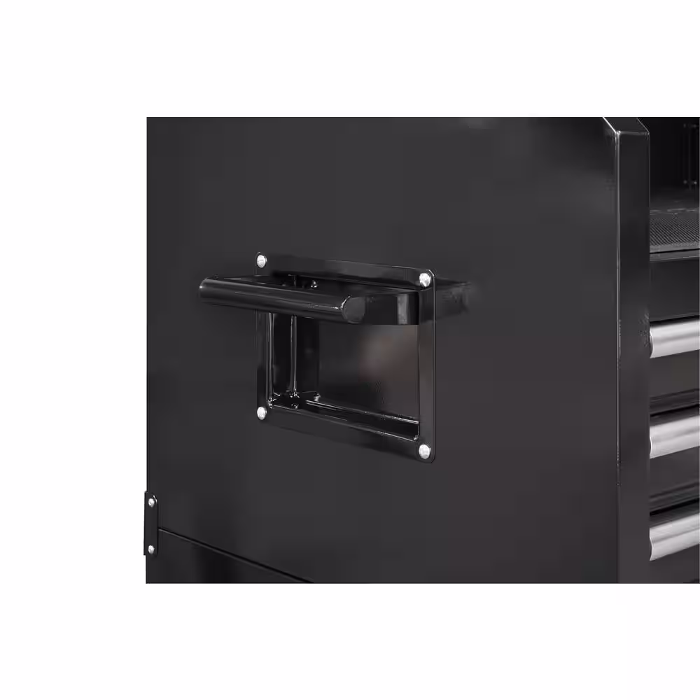 Husky 30 in. W x 24.5 in D Standard Duty 10-Drawer Combination Rolling Tool Chest and Top Tool Cabinet in Gloss Black
