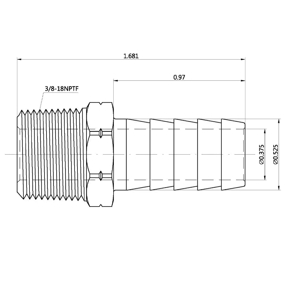 Everbilt 1/2 in. Barb x 3/8 in. MIP Brass Adapter Fitting