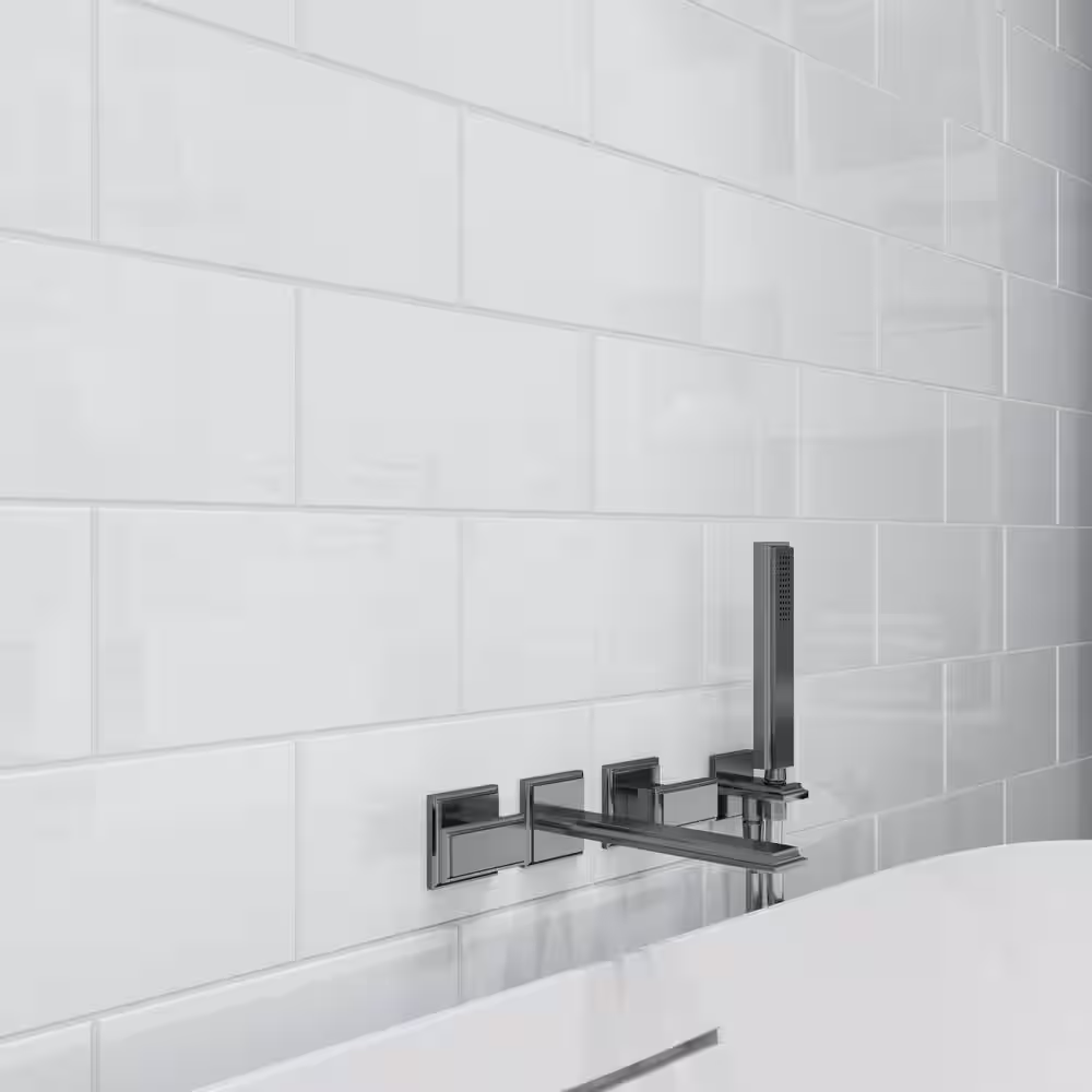 Giorbello Bright White 6 in. x 12 in. x 8mm Glass Subway Tile (5 sq. ft./Case)