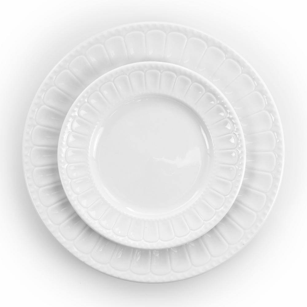 Elama 20-Piece Charlotte White Porcelain Dinnerware Set (Service for 4)