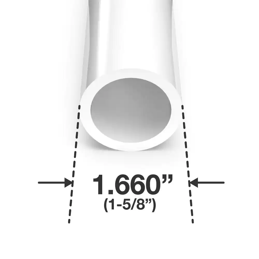 Formufit 1-1/4 in. x 5 ft. White Furniture Grade Schedule 40 PVC Pipe (2-Pack)