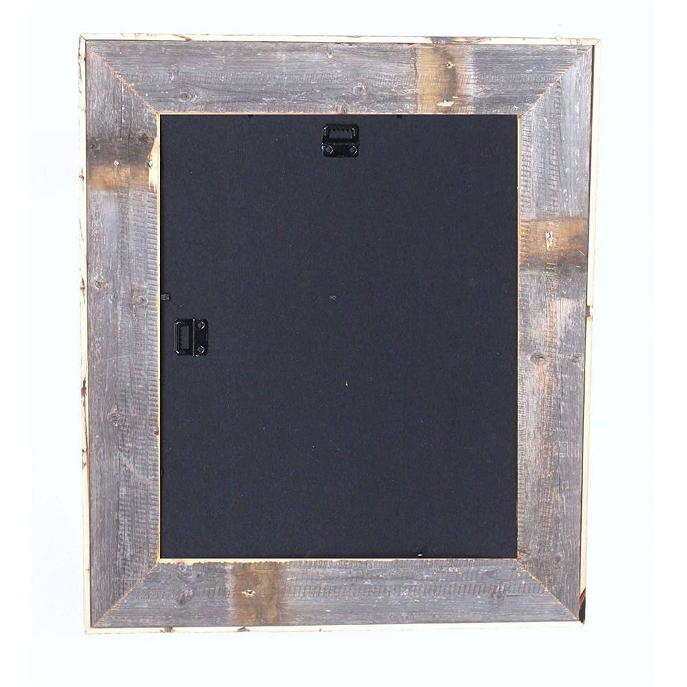 None Rustic Farmhouse Artisan 16 in. x 20 in. Smoky Black Reclaimed Picture Frame
