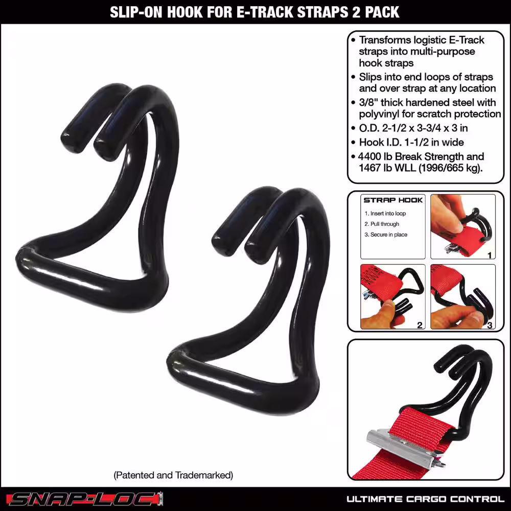 SNAP-LOC Strap Hook Turns Logistic E-Straps into Hook Straps (2-Pack)
