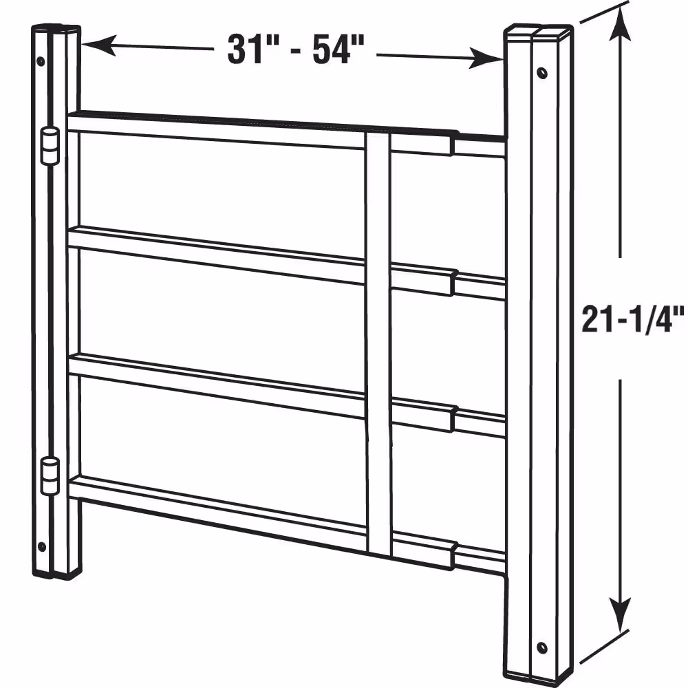 Segal 31 in. to 54 in. W x 21 in. H Painted Carbon Steel Hinged 4-Bar Window Guard, Black