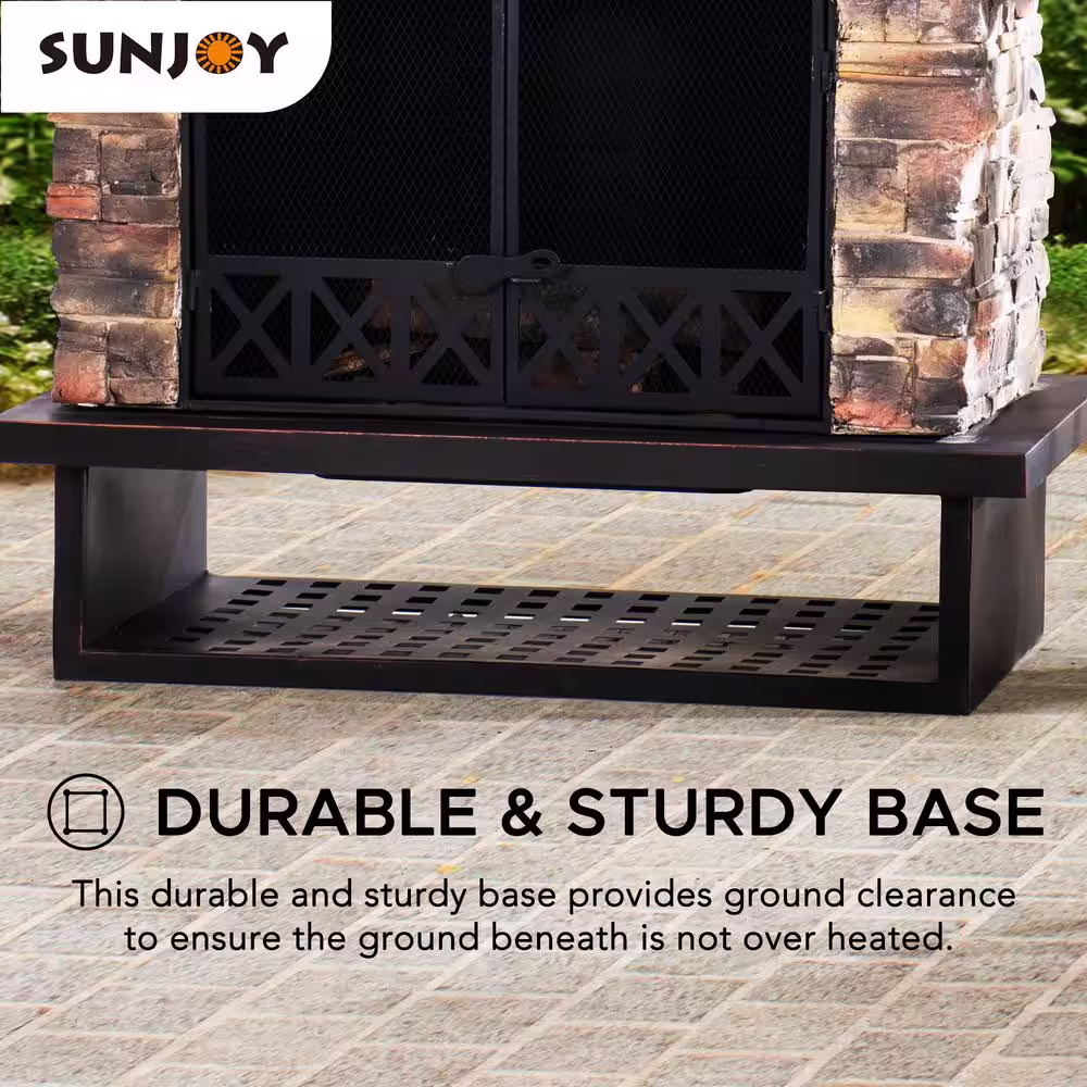 Sunjoy Electra 48.03 in. Wood Burning Fireplace
