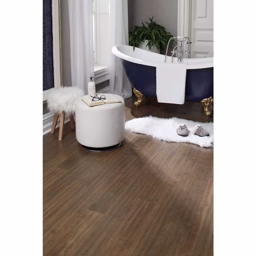 OptiWood Tanned Leather Birch 7 mm T x 5 in. W Waterproof Hand Scraped Engineered Hardwood Flooring (16.7 sqft/case)