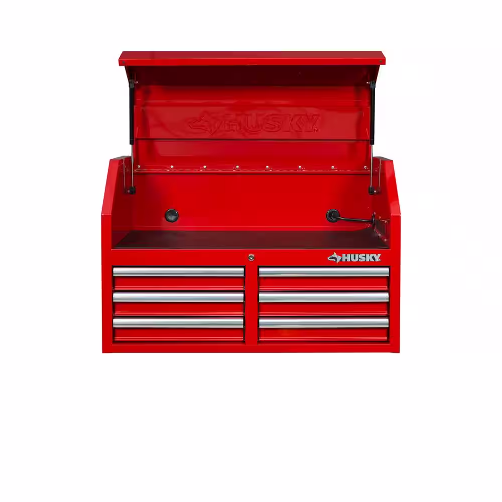 Husky 36 in. W 12-Drawer Gloss Red Combination Tool Chest and Cabinet Combo