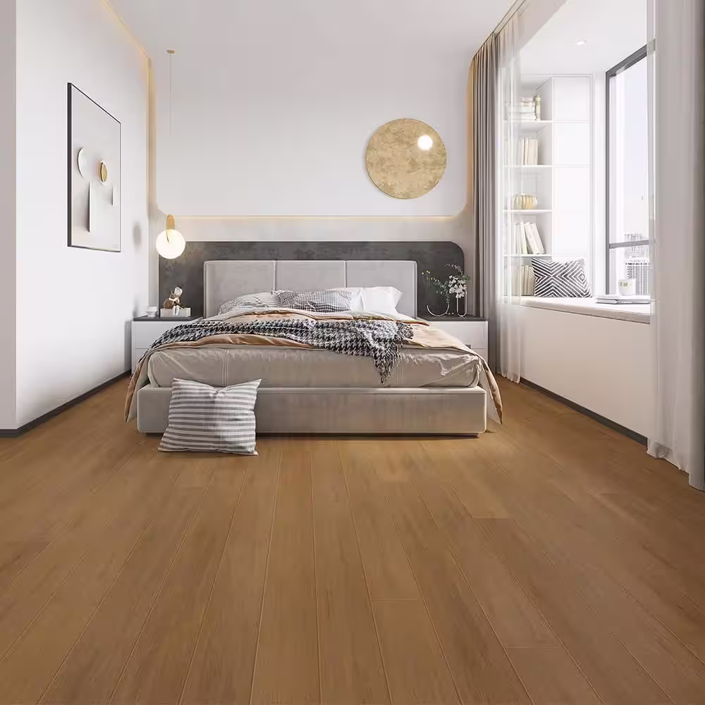 Home Decorators Collection Almond 3/8 in. T x 5.1 in. W Hand Scraped Strand Woven Engineered Bamboo Flooring (25.9 sqft/case)