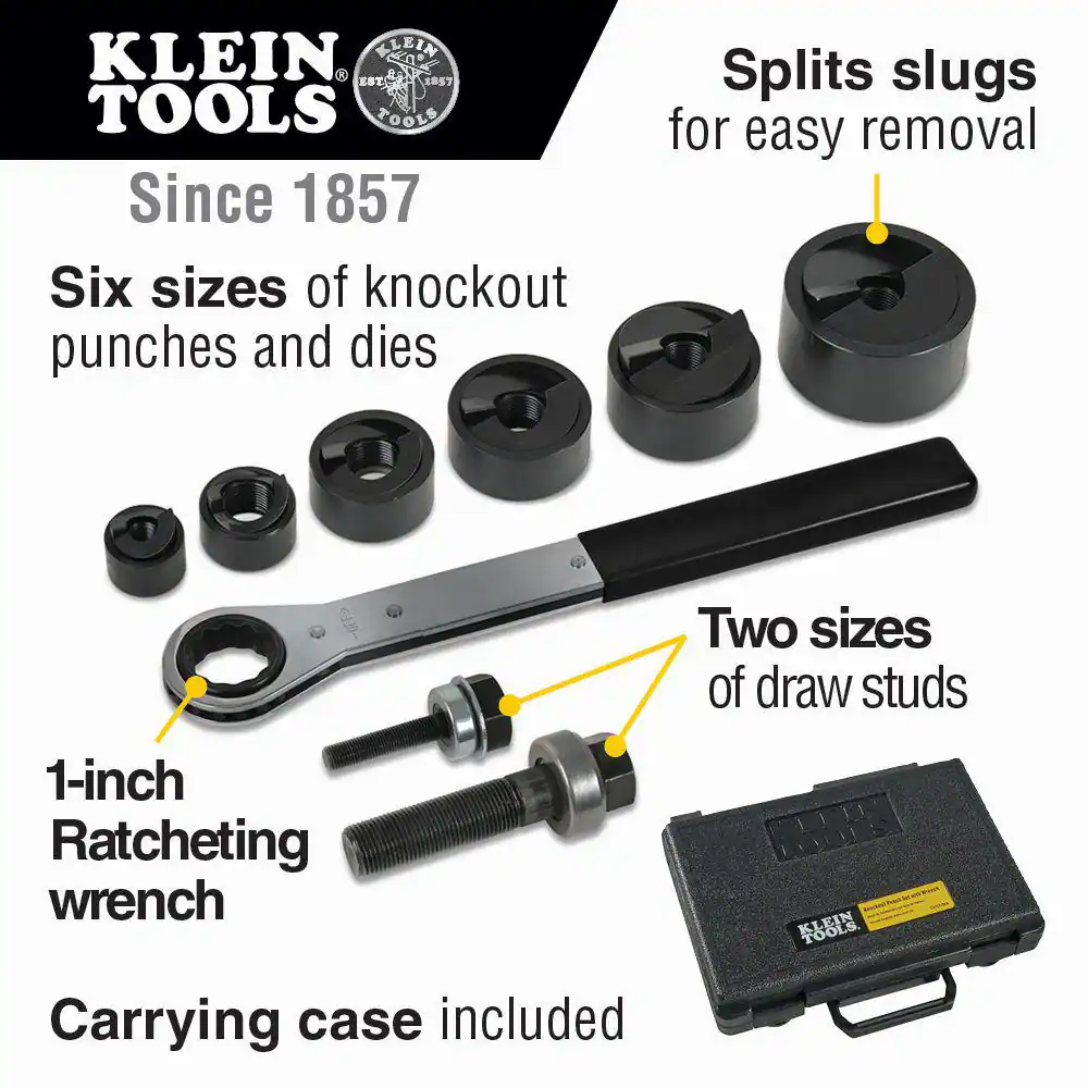 Klein Tools 9-Piece Knockout Punch with Wrench Set (53732SEN)