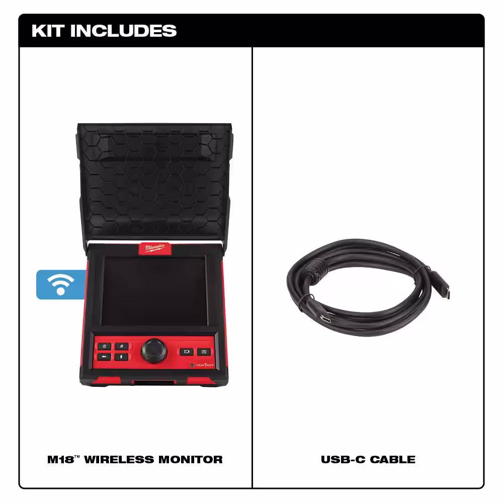 Milwaukee M18 18-Volt Lithium-Ion Wireless Pipeline Inspection System Monitor (Tool-Only)