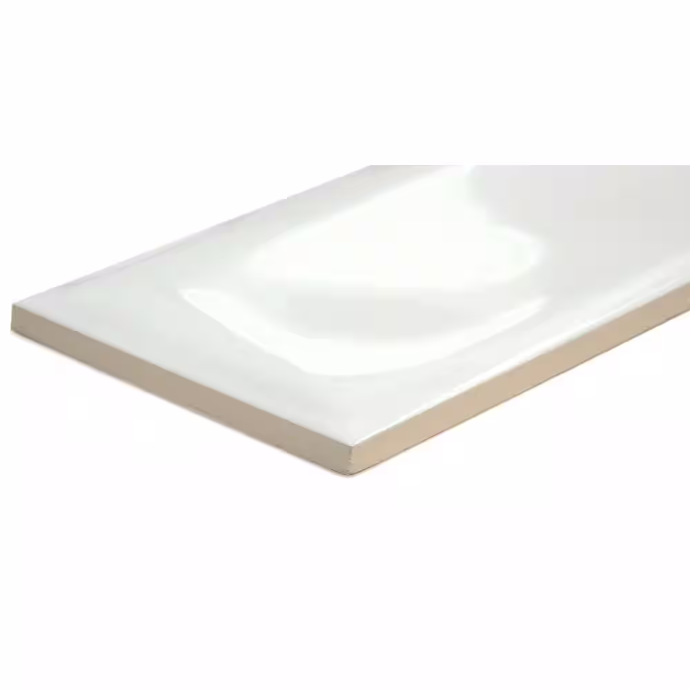 None Estasi 2.95 in. x 11.81 in. White Glossy Ceramic Wall Tile (6.05 sq. ft./Case)