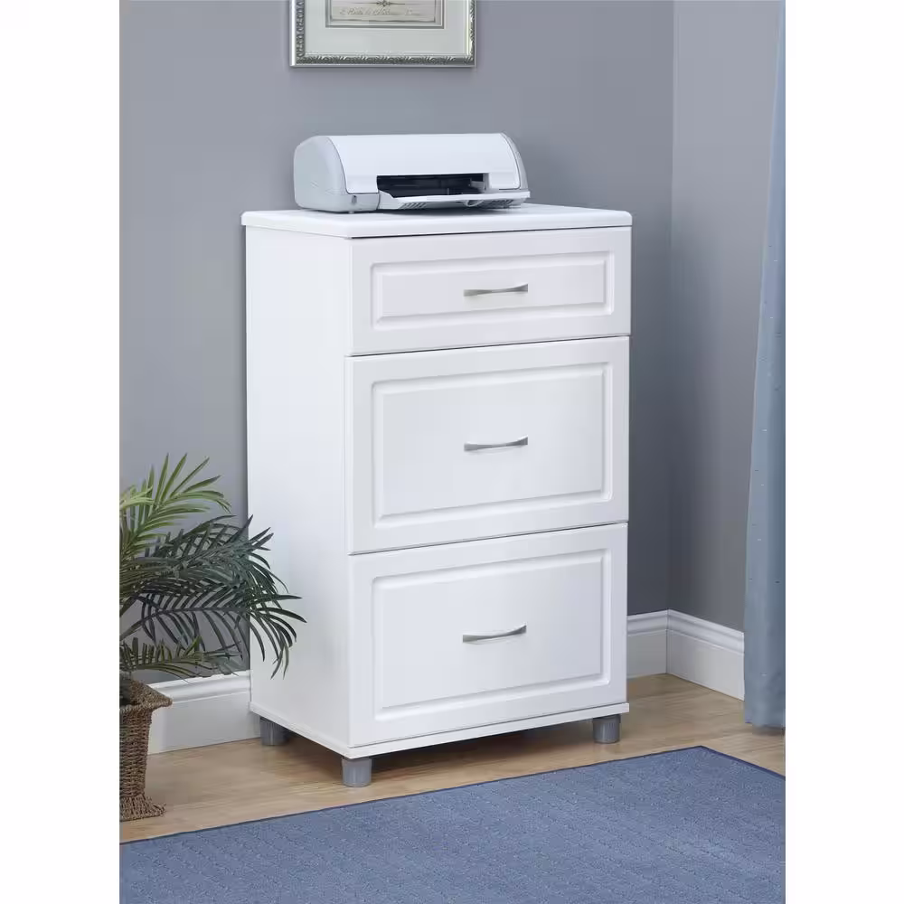 SystemBuild Trailwinds Wood Freestanding Garage Cabinet in White (24 in. W x 38 in. H x 15 in. D)