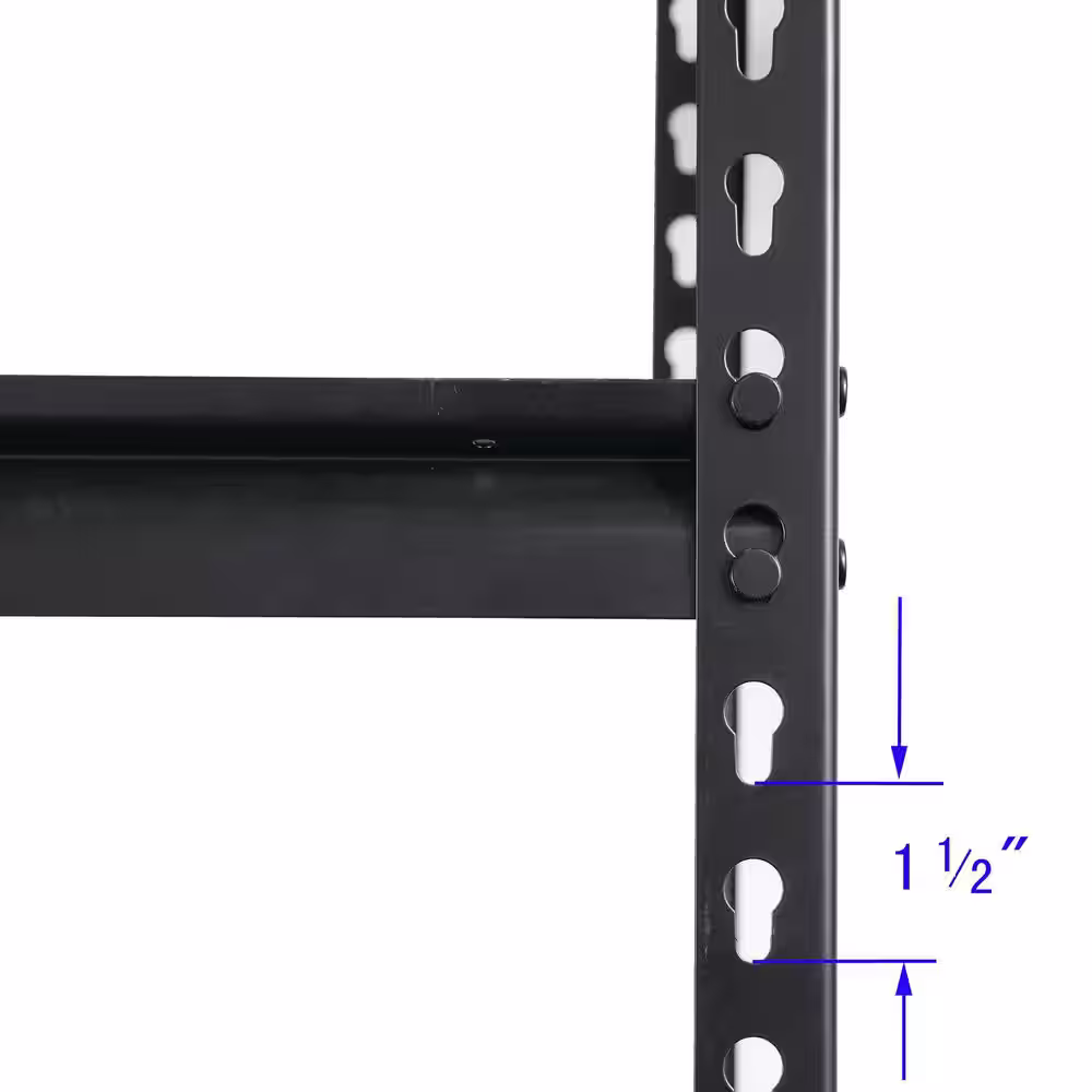 None Black 5-Tier Boltless Tier Height Adjustable Steel Garage Storage Rack Shelving Units (36