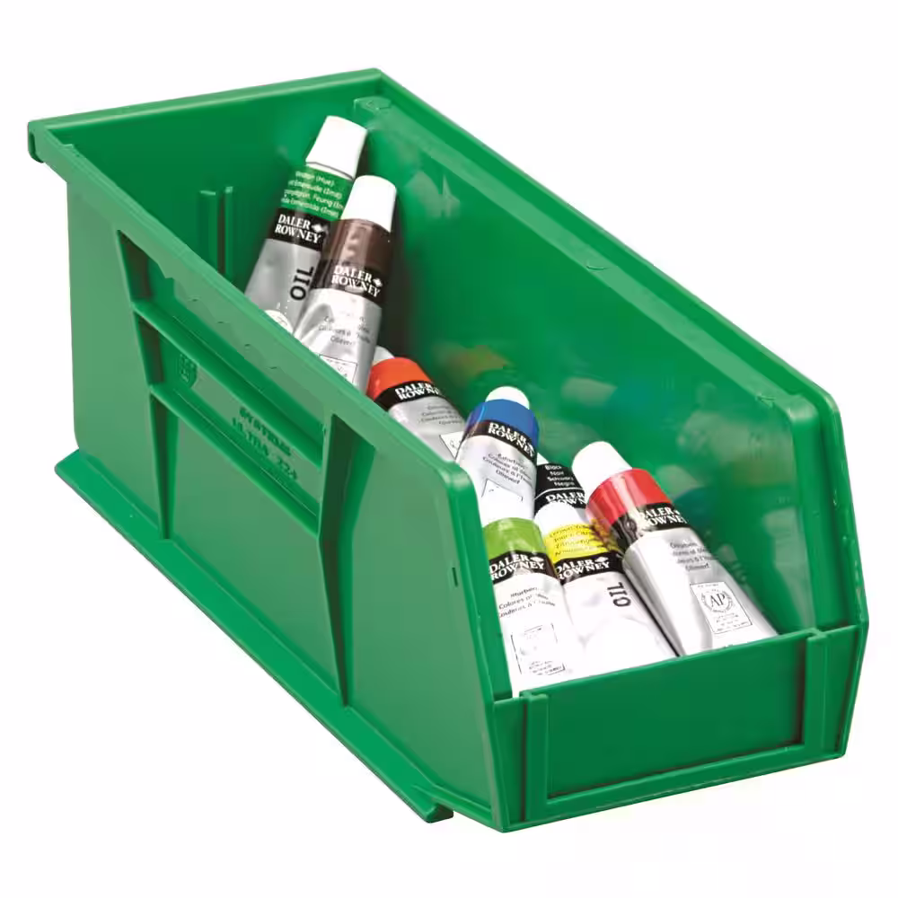QUANTUM STORAGE SYSTEMS Ultra Series 1.51 Qt. Stack and Hang Bin in Green (12-Pack)