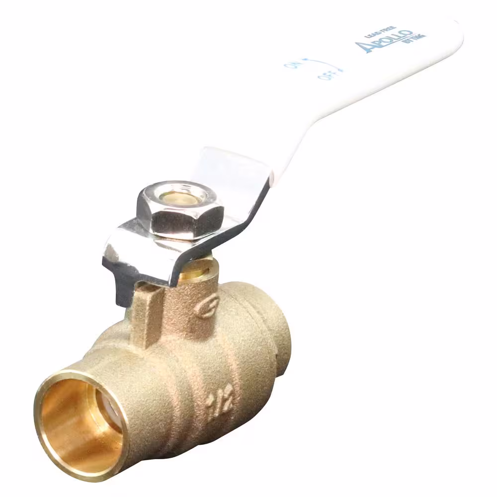 Apollo 1/2 in. x 1/2 in. Lead Free Forged Brass Sweat x Sweat Ball Valve