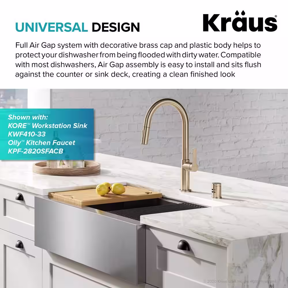 KRAUS Dishwasher Air Gap in Spot Free Antique Champagne Bronze