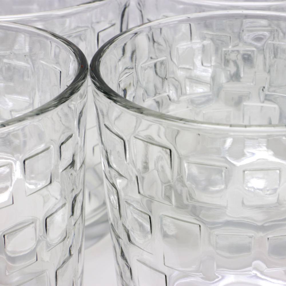 Gibson Home Great Foundations Tumbler and Double Old-Fashioned Glass Set in Square Pattern (16-Pack)