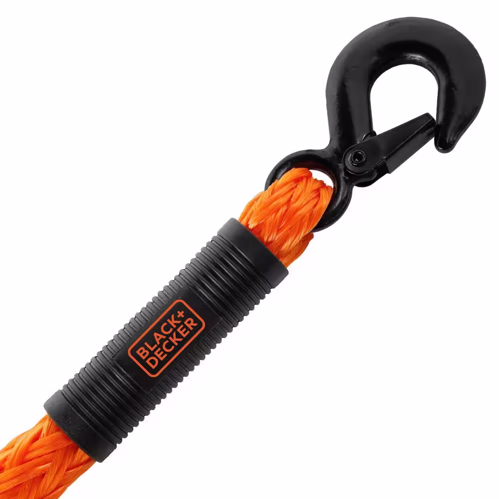 BLACK+DECKER 1.25 in. x 14 ft. Tow Rope with Clip Hooks and 4,500 lbs. Break Strength