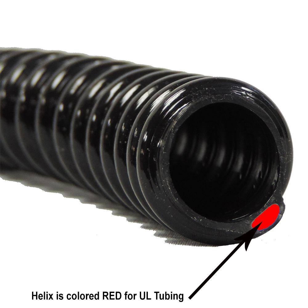 HYDROMAXX 3/4 in. Dia x 50 ft. UL Sizing Black Non Kink, Corrugated, Flexible PVC Pond Tubing