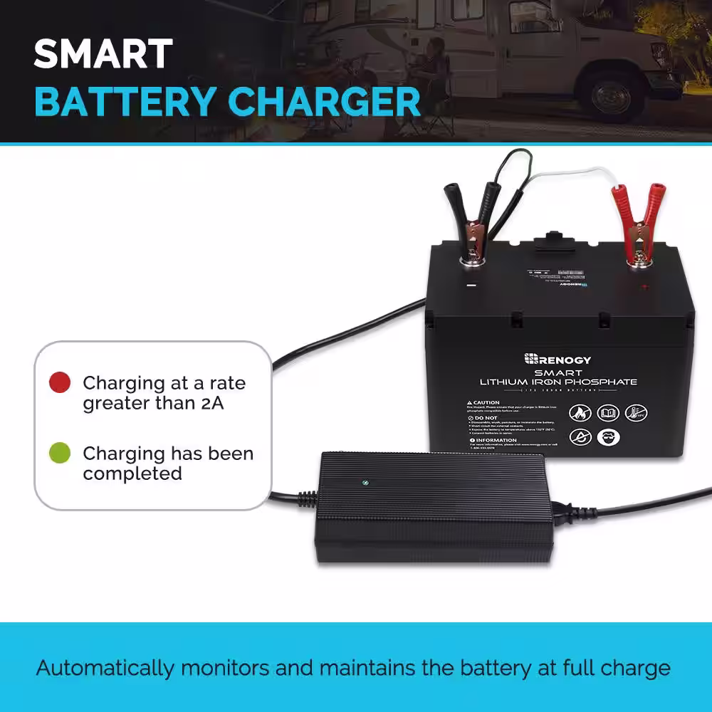 Renogy 20 Amp AC-to-DC LFP Portable Battery Charger