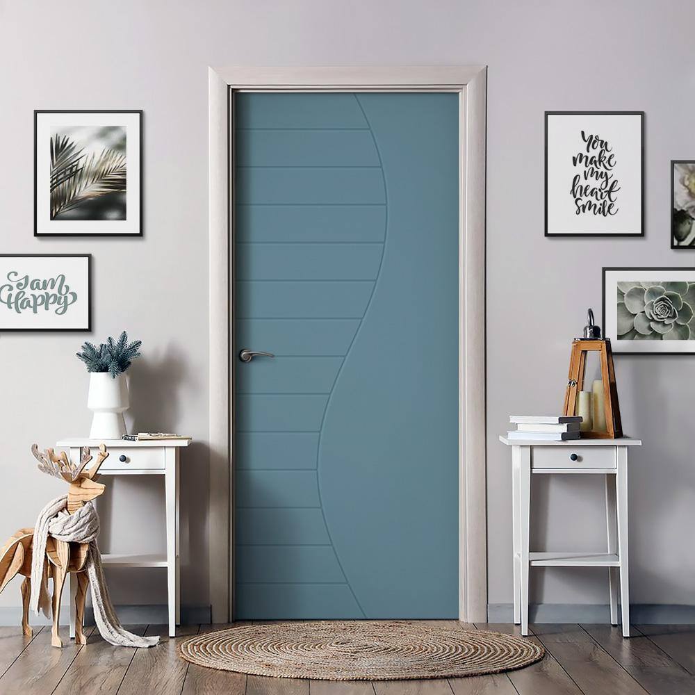 CALHOME 36 in. x 80 in. Hollow Core Dignity Blue Stained Composite MDF Interior Door Slab