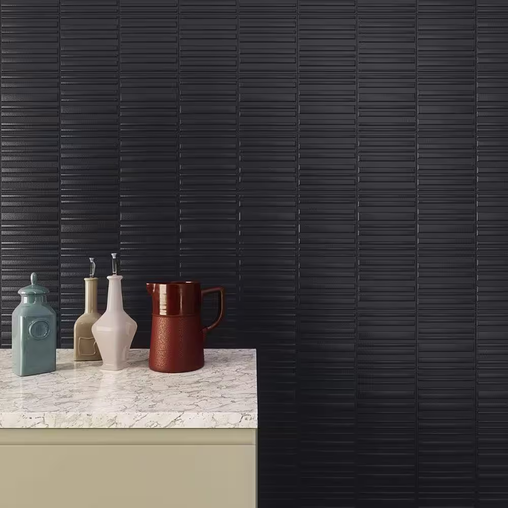 Ivy Hill Tile Newcastle Charcoal Black 7.87 in. x 15.74 in. Matte Ceramic Wall Tile (7.74 sq. ft./Case)