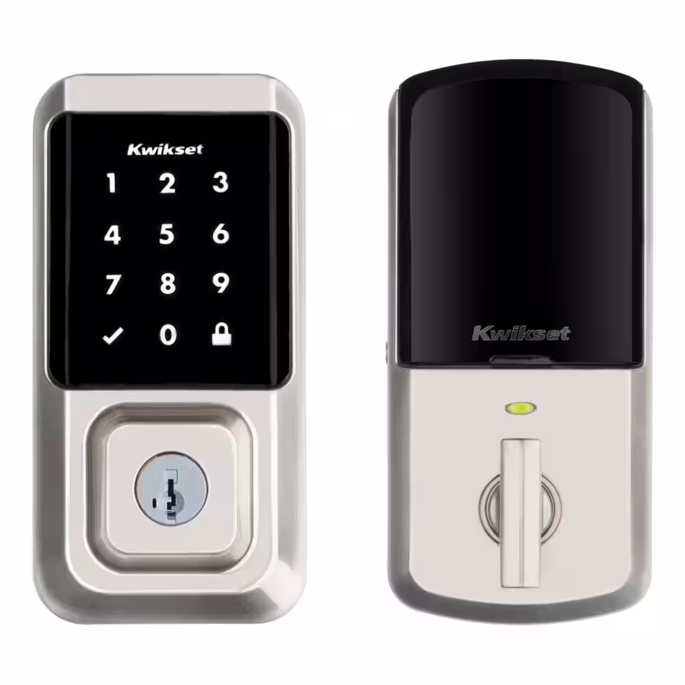 Kwikset HALO Satin Nickel Single-Cylinder Keypad Electronic Smart Lock Deadbolt Featuring SmartKey, Touchscreen and WiFi