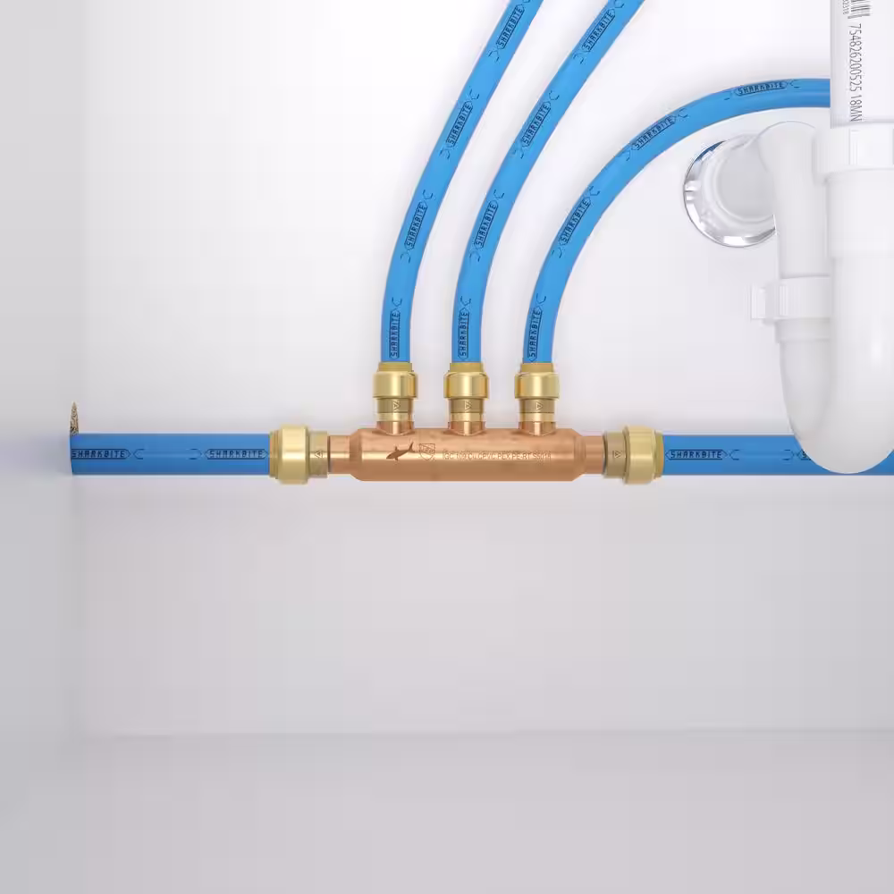 SharkBite 3/4 in. x 1/2 in. Push-to-Connect Copper 3-Port Open Manifold Fitting