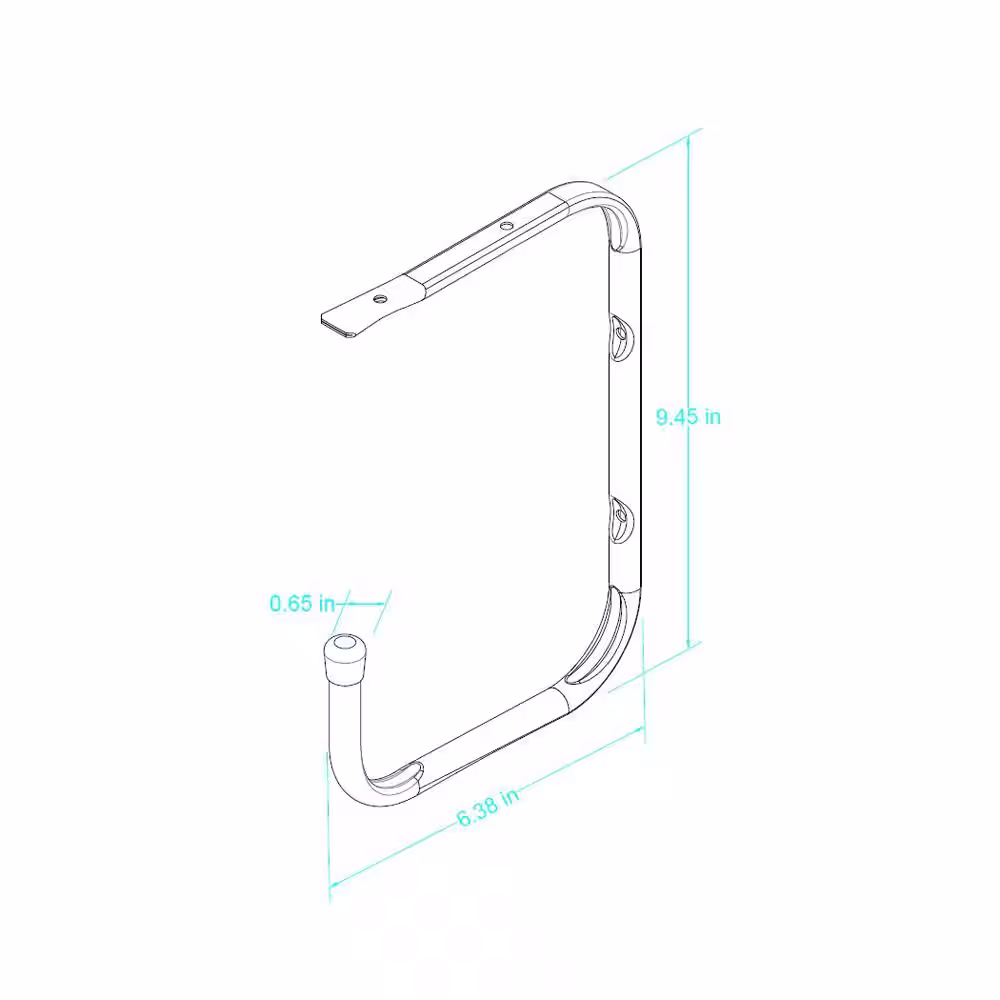 Everbilt 9 in. 2-In-1 Wall/Ceiling Steel Hook and Shelf Hanger in Black for Large Items (Mounting Hardware Included)