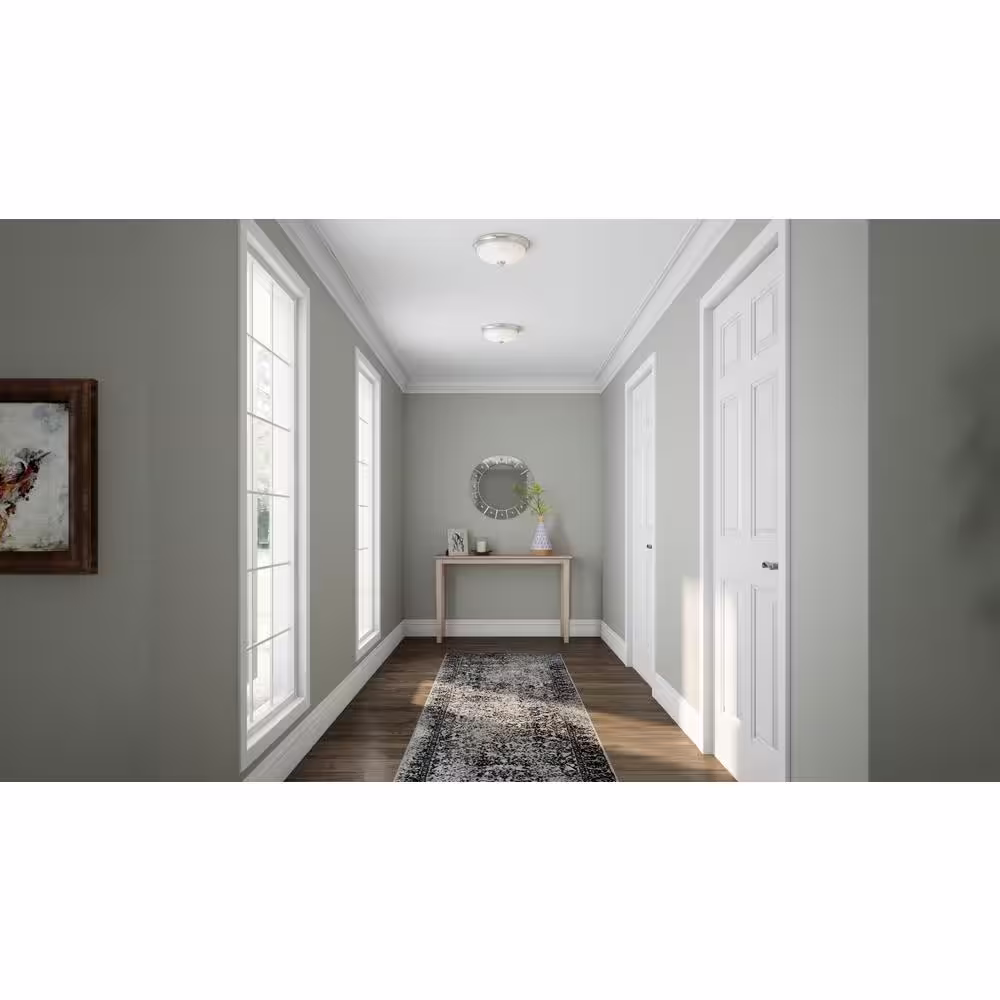 Commercial Electric 7 in. White LED Flush Mount (2-Pack)