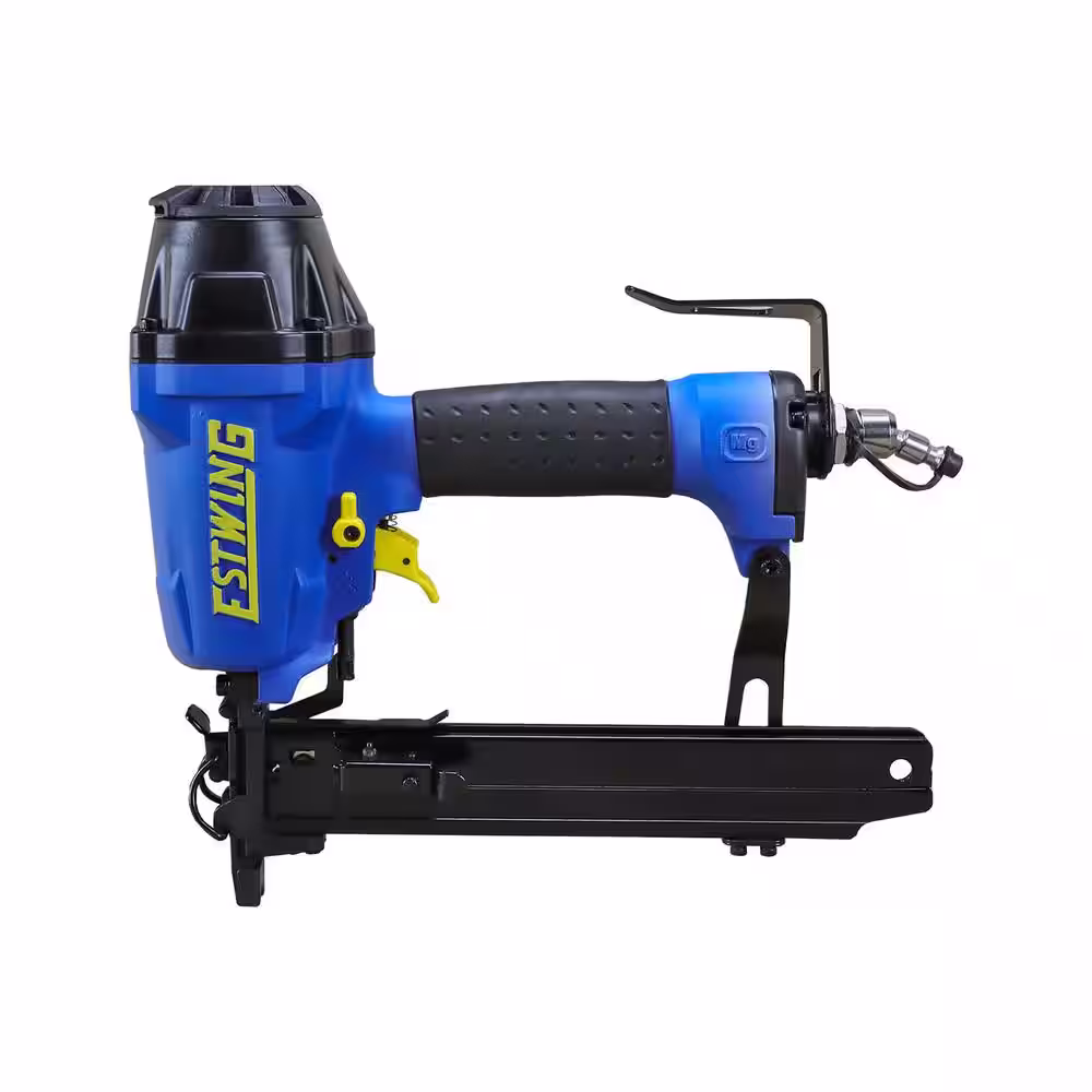 Estwing Pneumatic 16-Gauge 1 in. Fencing Stapler with Adjustable Metal Belt Hook, 1/4 in. NPT Industrial Swivel Fitting, and Bag